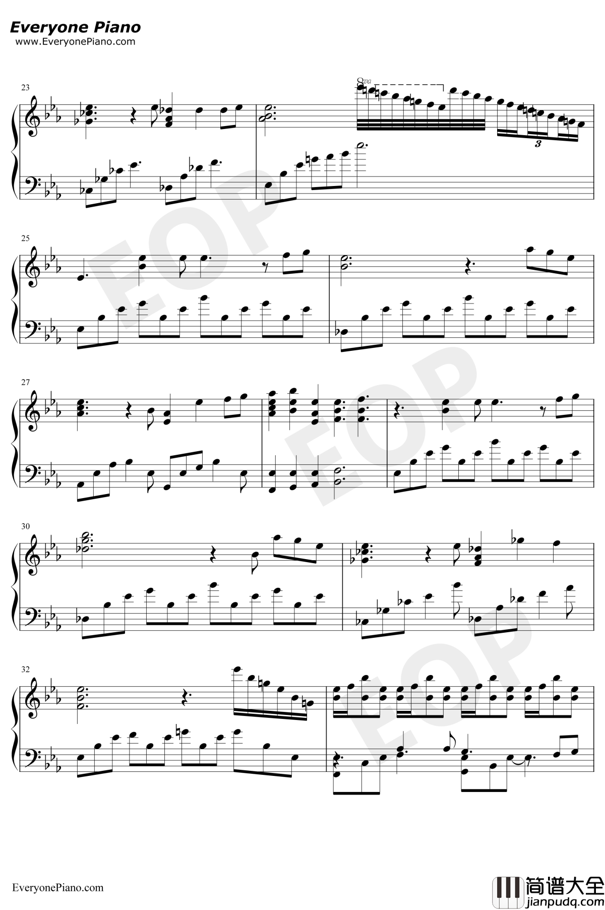 White_White_Snow钢琴谱_末广健一郎_Re从零开始的异世界生活MemorySnowED