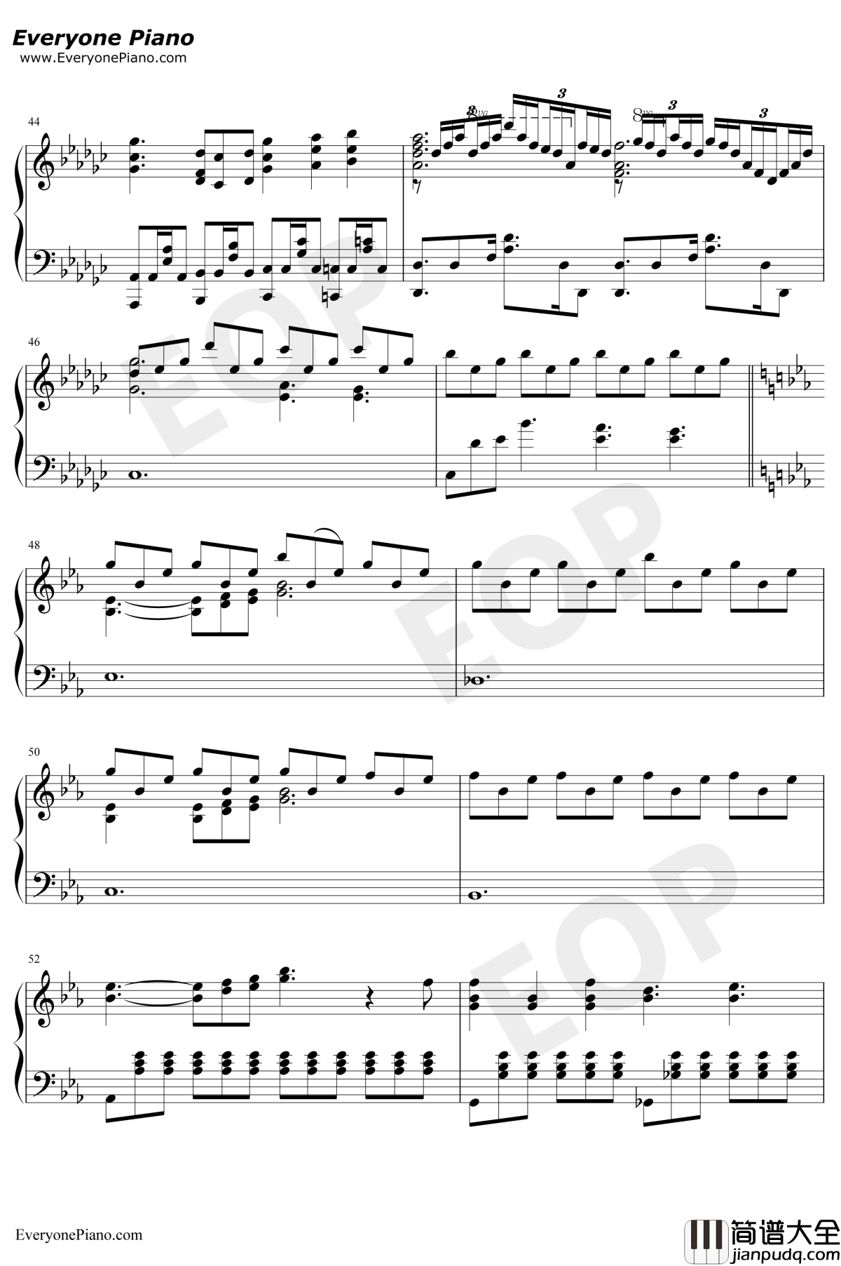 White_White_Snow钢琴谱_末广健一郎_Re从零开始的异世界生活MemorySnowED