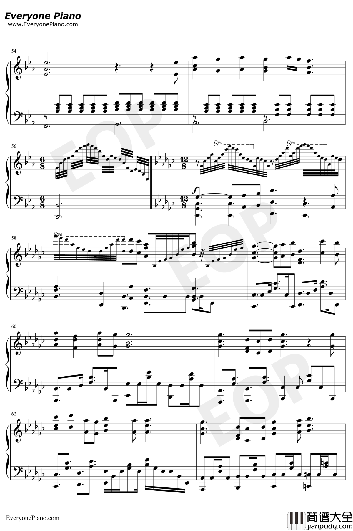 White_White_Snow钢琴谱_末广健一郎_Re从零开始的异世界生活MemorySnowED