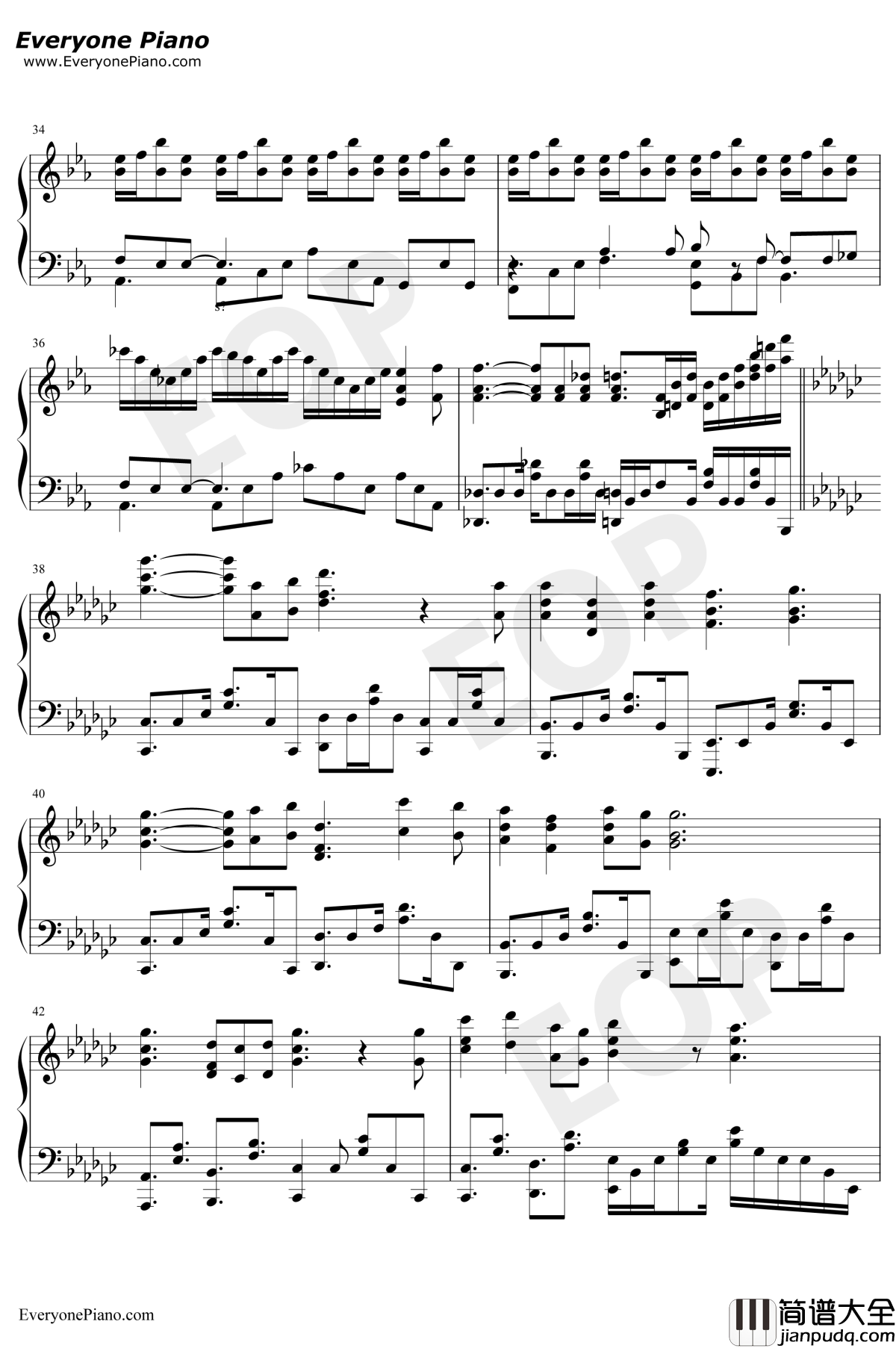 White_White_Snow钢琴谱_末广健一郎_Re从零开始的异世界生活MemorySnowED