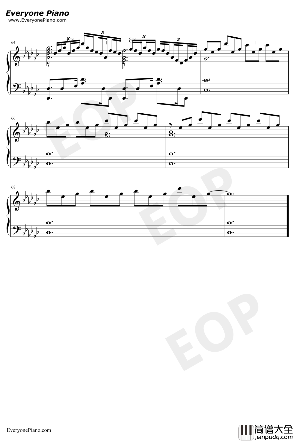 White_White_Snow钢琴谱_末广健一郎_Re从零开始的异世界生活MemorySnowED