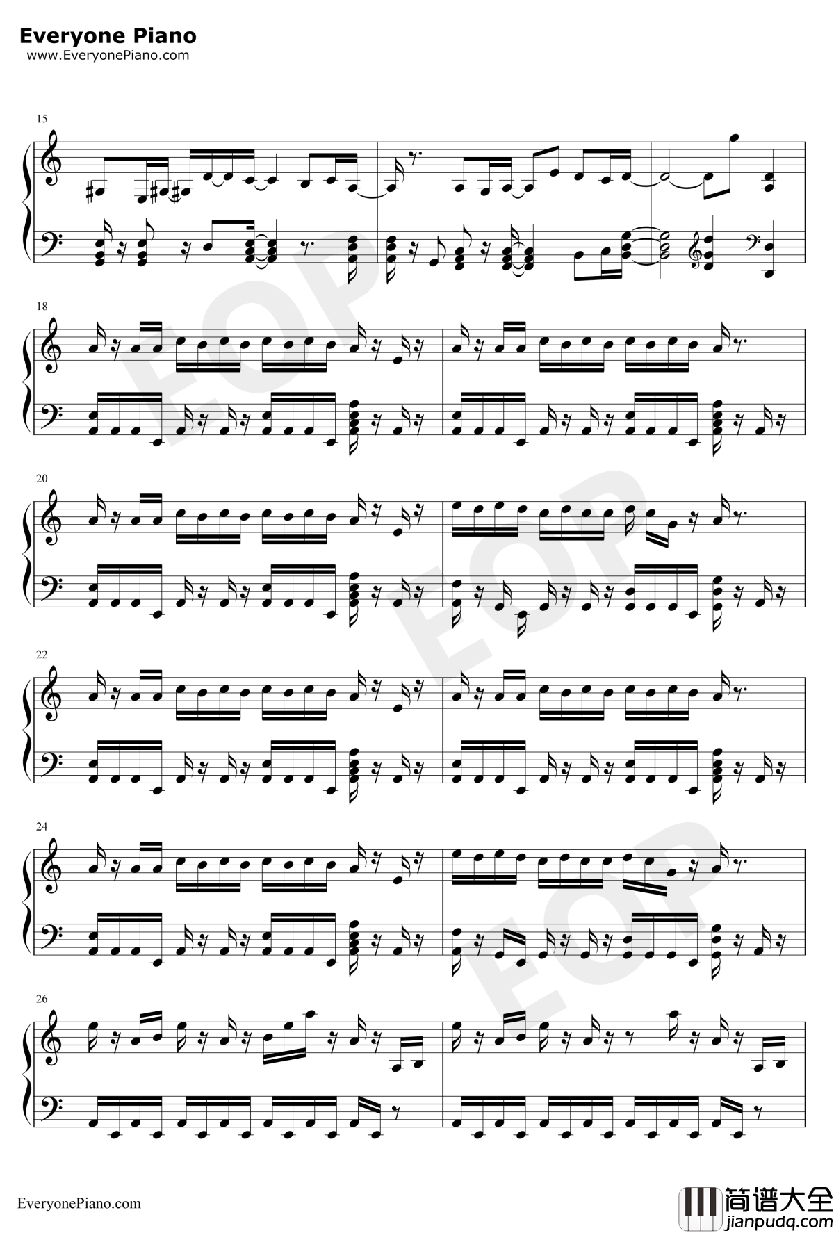 胡撸胡撸瓢儿钢琴谱_大张伟_我的早更女友推广主题曲