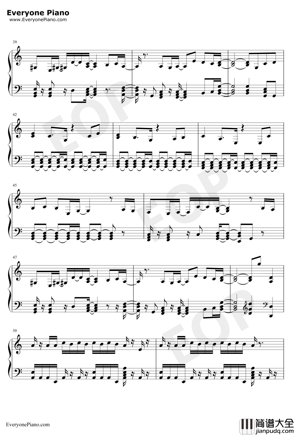 胡撸胡撸瓢儿钢琴谱_大张伟_我的早更女友推广主题曲