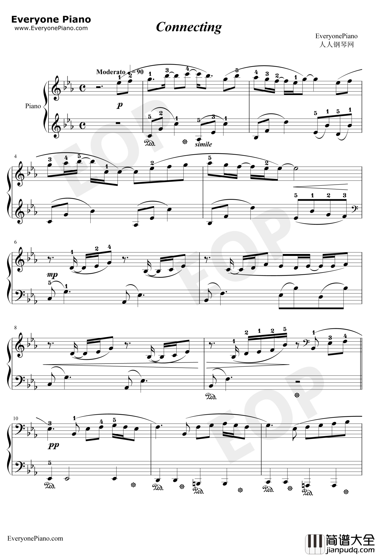 Connecting钢琴谱_初音ミク鏡音レン_Connecting