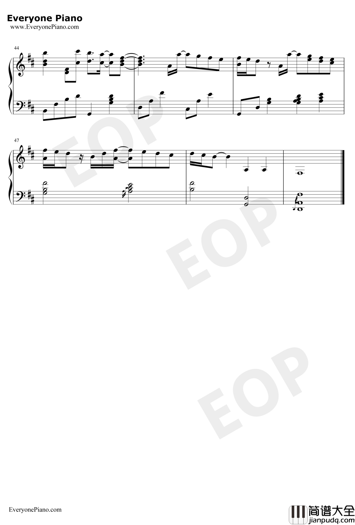 Everything_I_Need钢琴谱_SkylarGrey_海王片尾曲