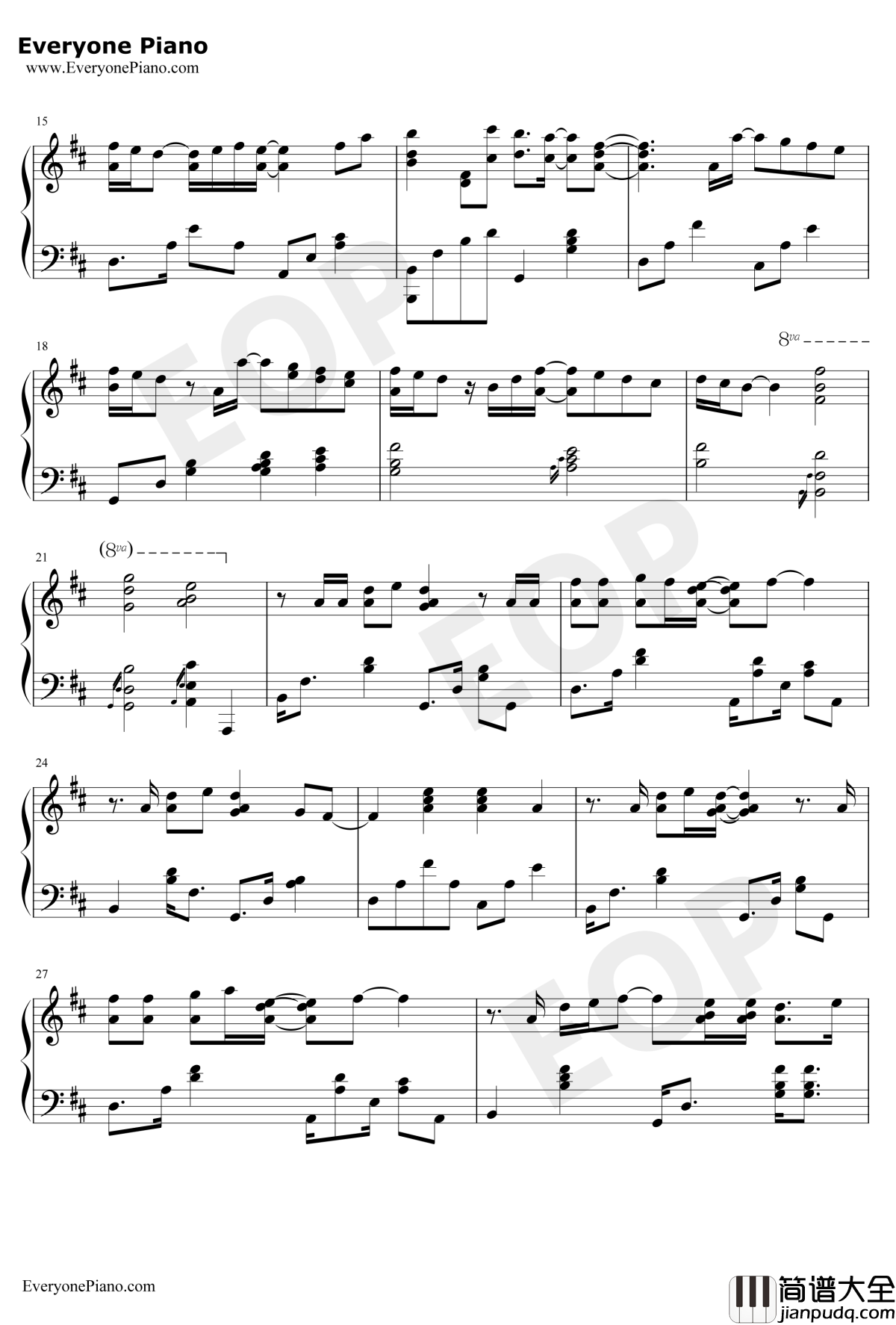 Everything_I_Need钢琴谱_SkylarGrey_海王片尾曲