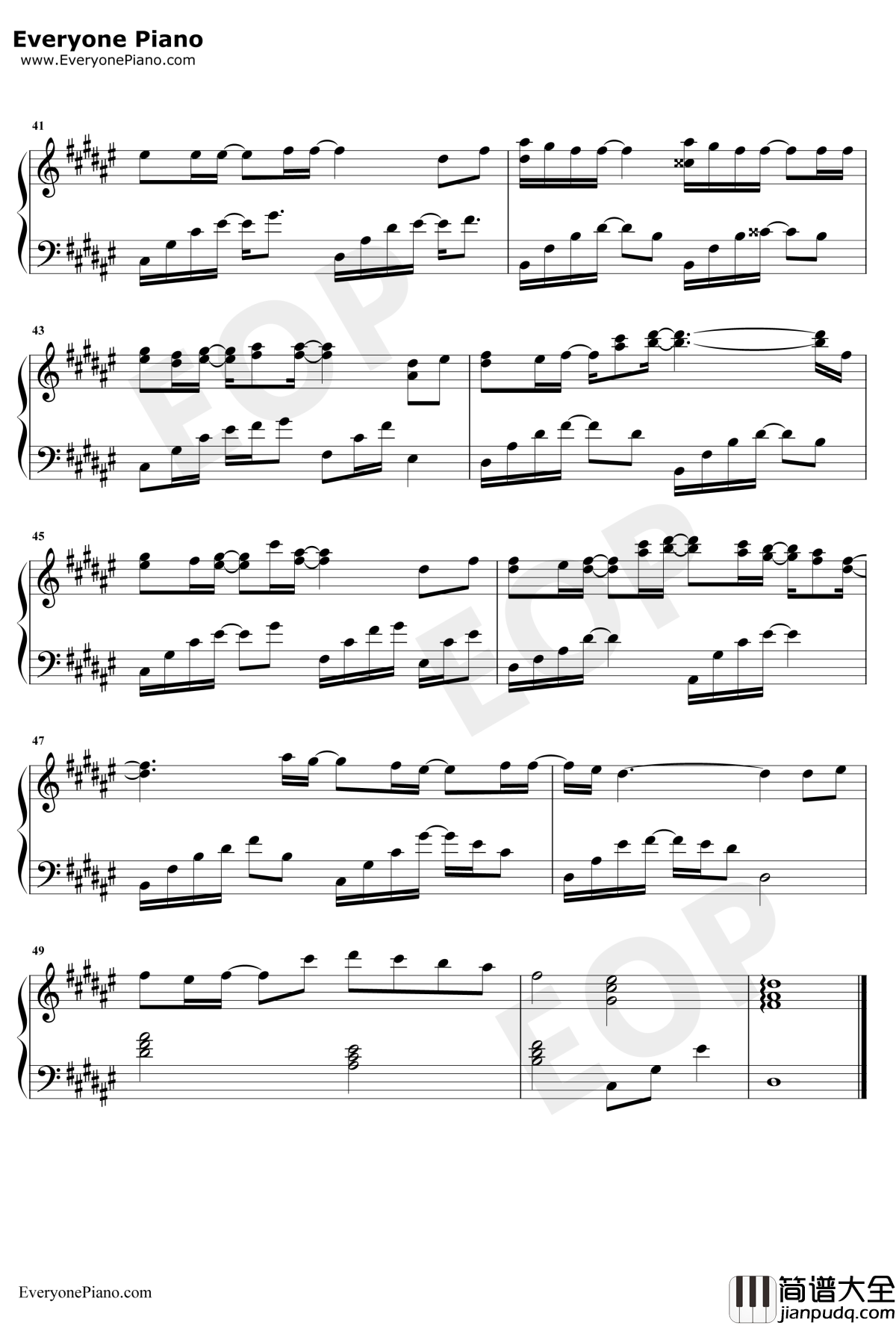 心形宇宙钢琴谱_冯提莫_将夜桑桑人物主题曲