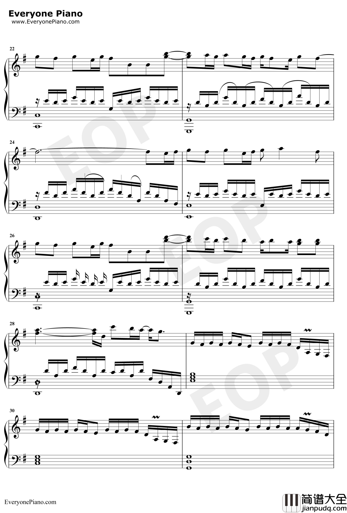 漂流钢琴谱_张碧晨_惊涛飓浪中国区推广曲_句句入心好听至极