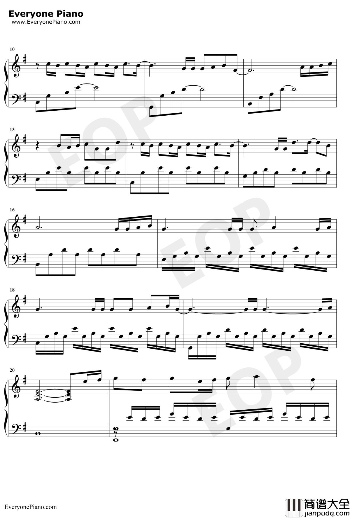 漂流钢琴谱_张碧晨_惊涛飓浪中国区推广曲_句句入心好听至极