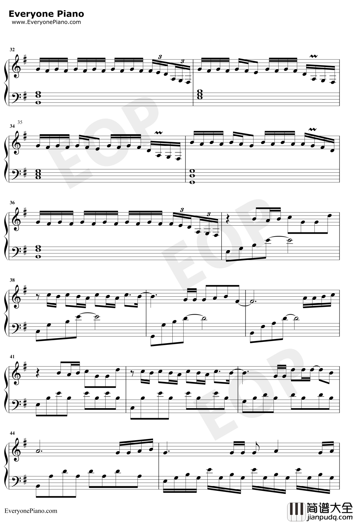 漂流钢琴谱_张碧晨_惊涛飓浪中国区推广曲_句句入心好听至极