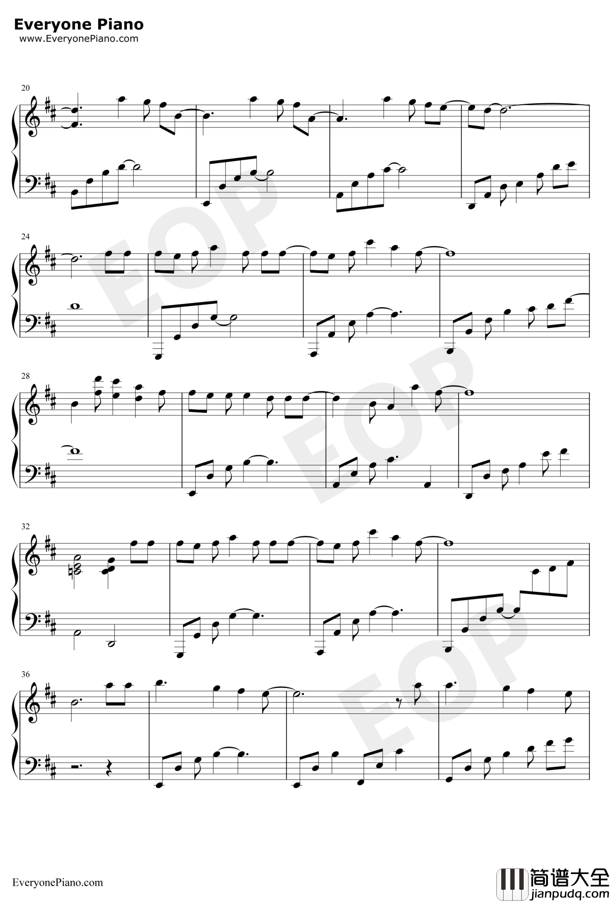 天份钢琴谱_薛之谦_独奏版