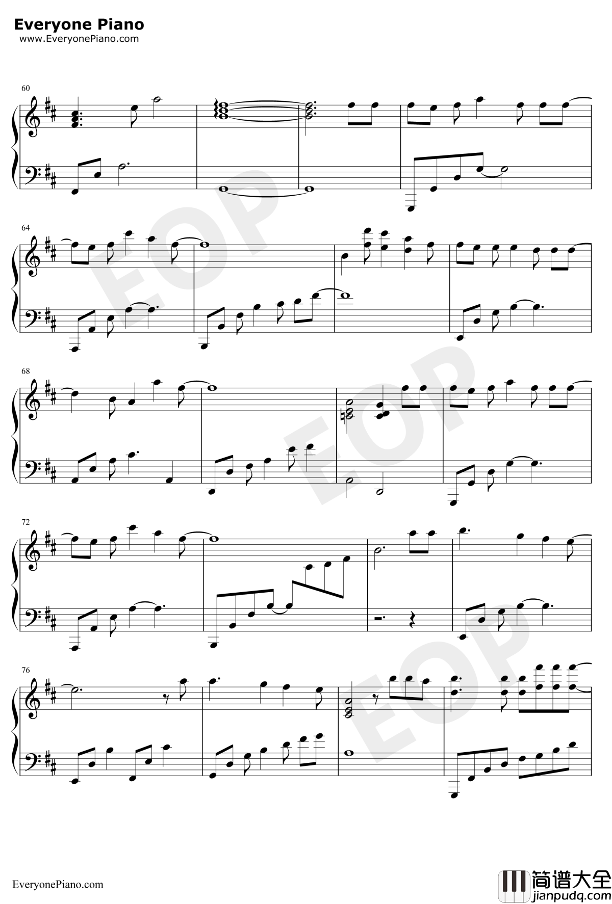 天份钢琴谱_薛之谦_独奏版