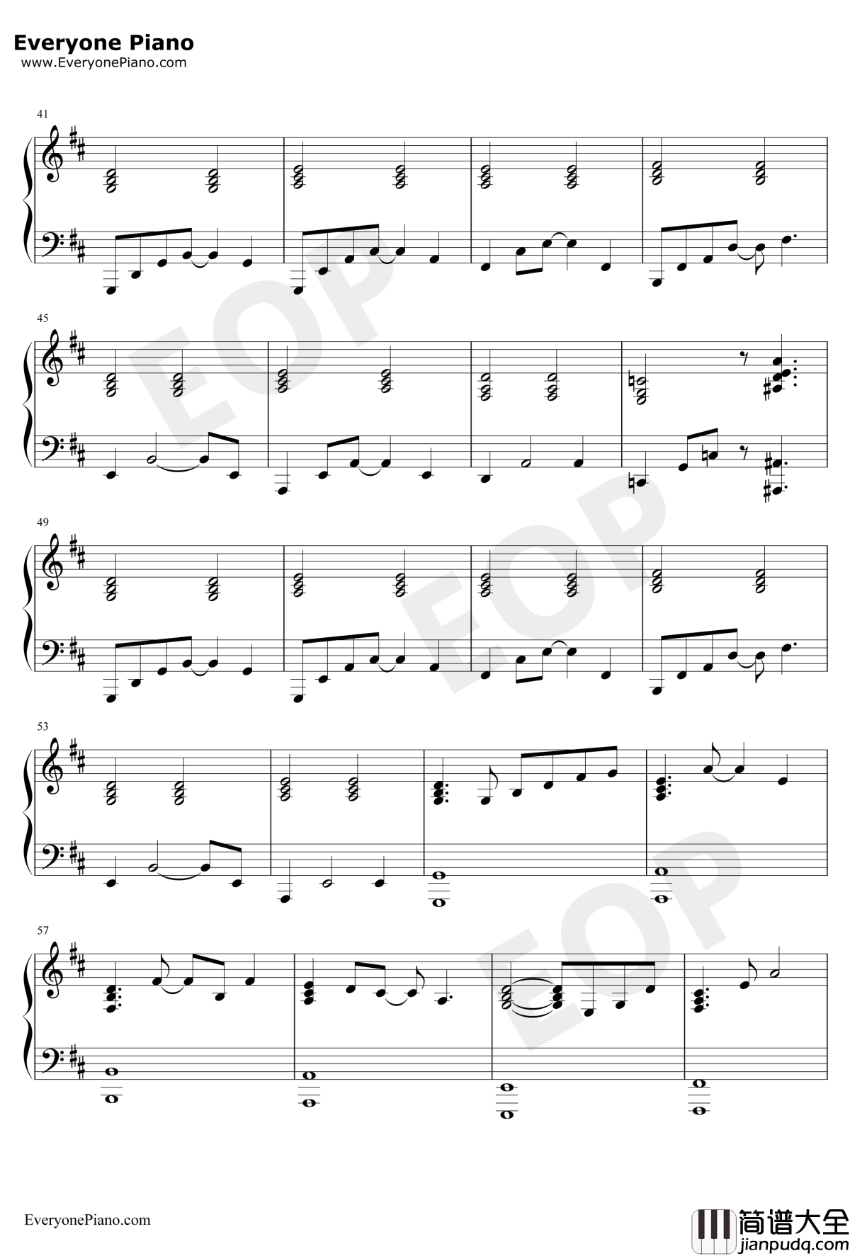 天份钢琴谱_薛之谦_弹唱谱_我有点疼但是我还能忍