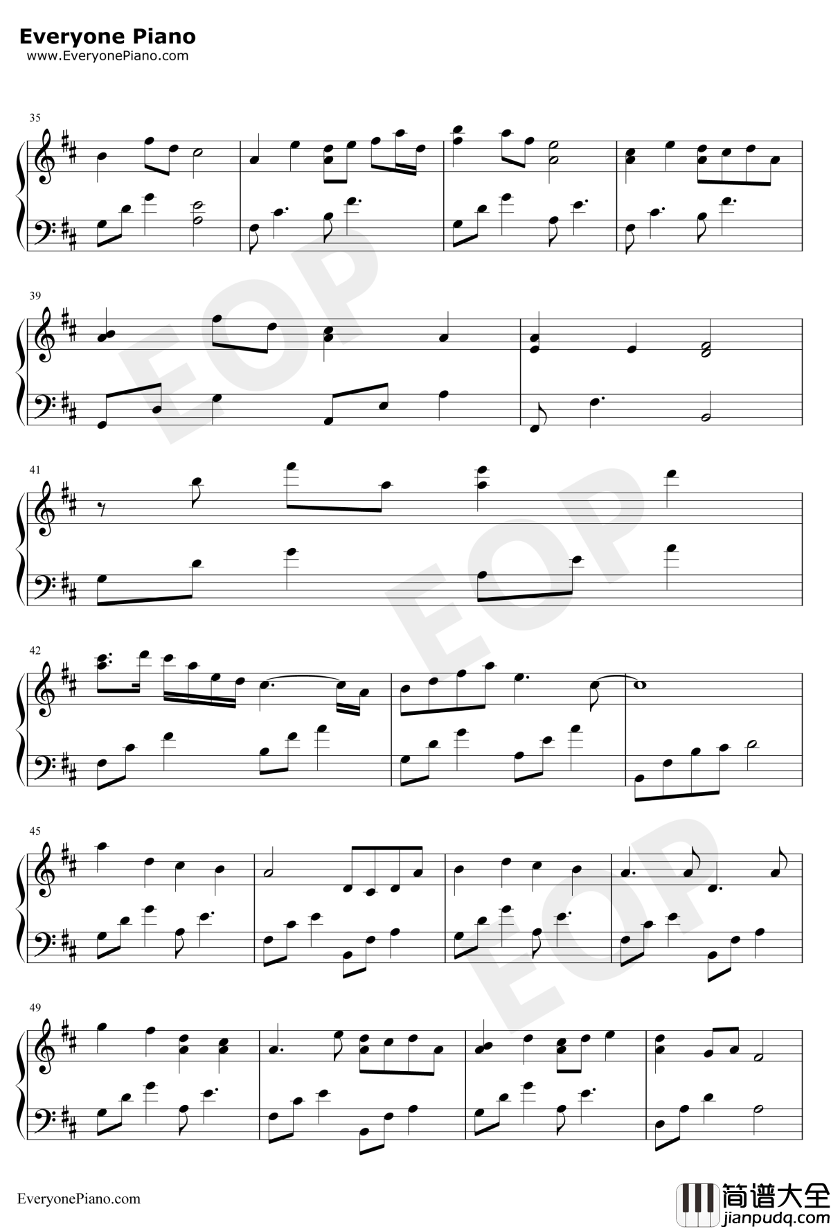 你是对的人钢琴谱_戚薇俊昊_爱情回来了片尾曲