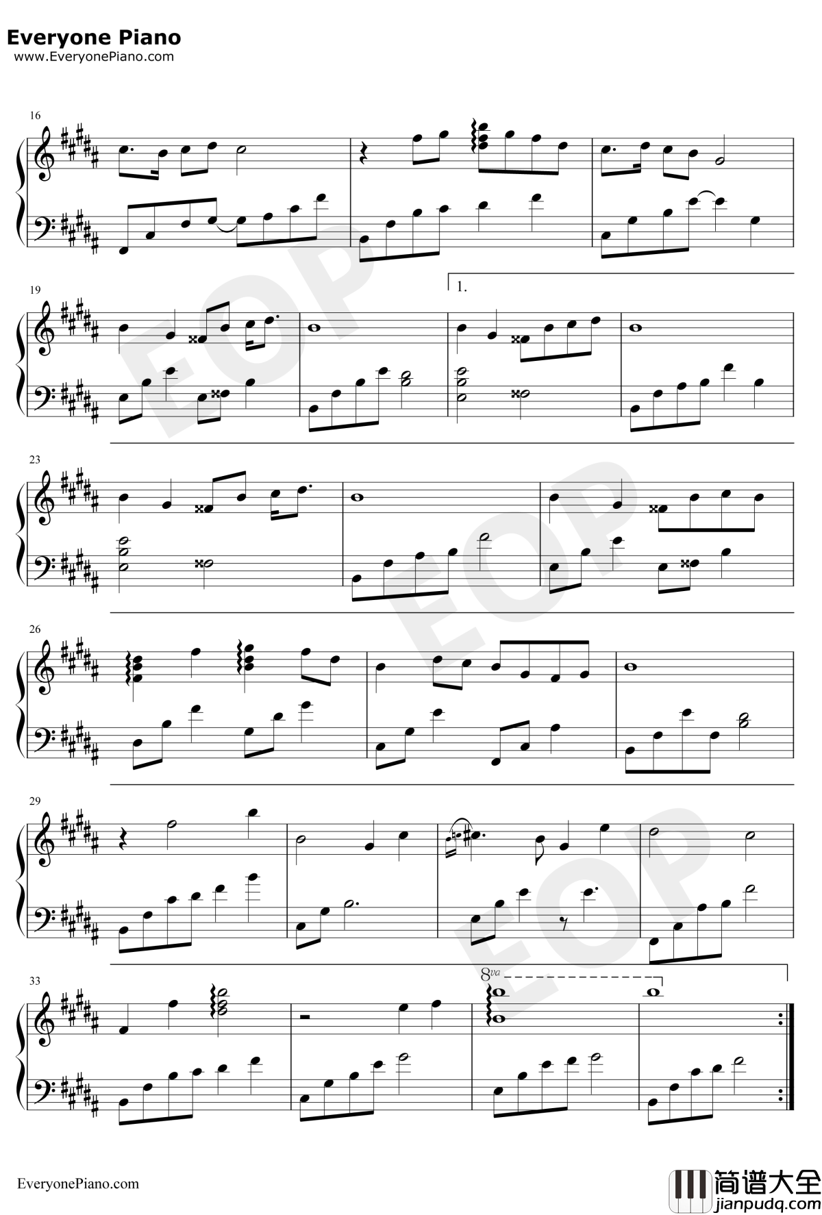 今晩はお月さん钢琴谱_HumbertHumbert_钢琴独奏版