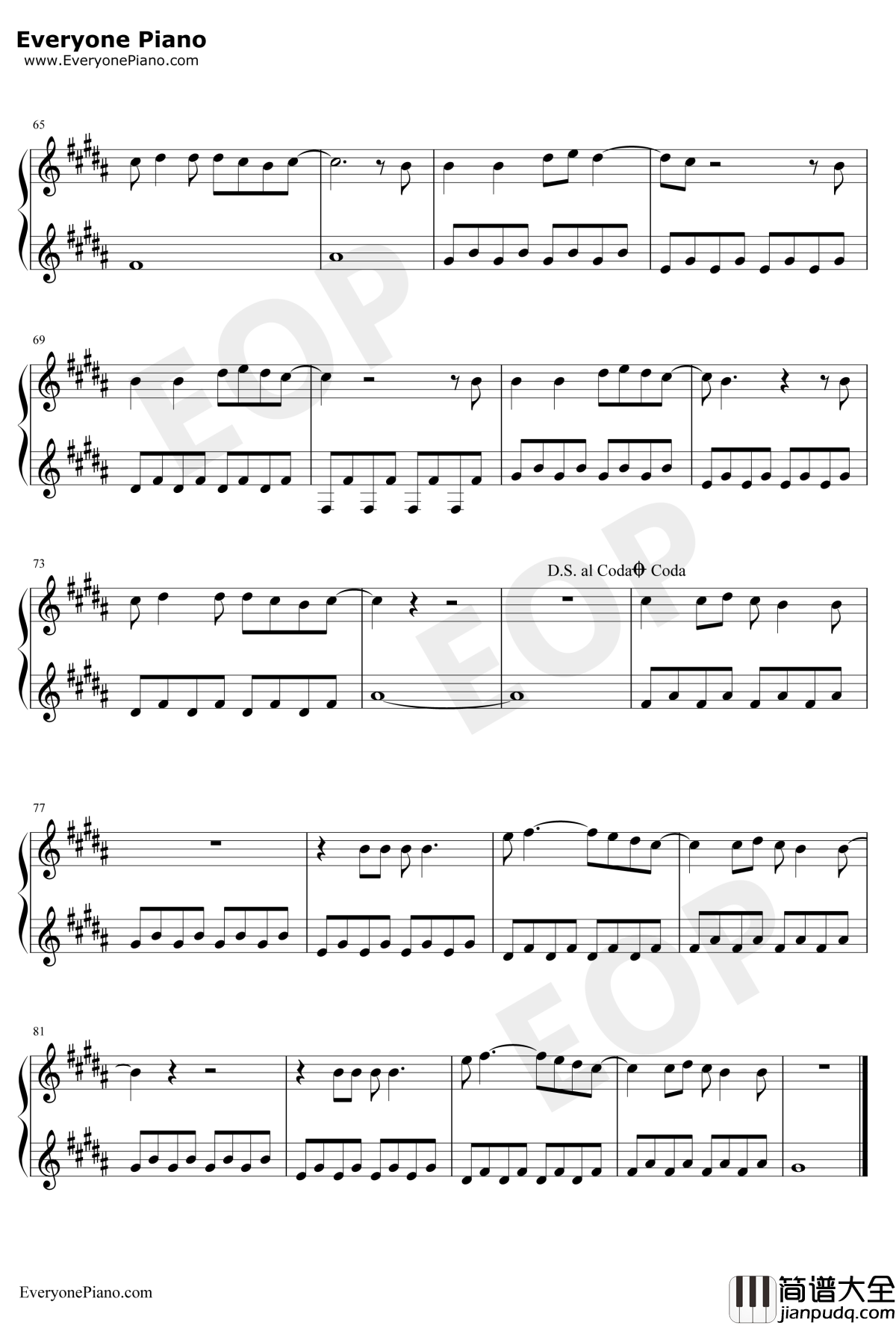 Be_Alright钢琴谱_DeanLewis