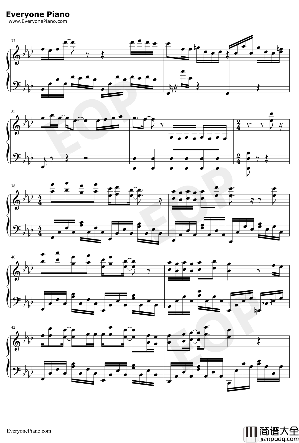 狐狸钢琴谱_薛之谦_二代妖精之今生有幸推广曲