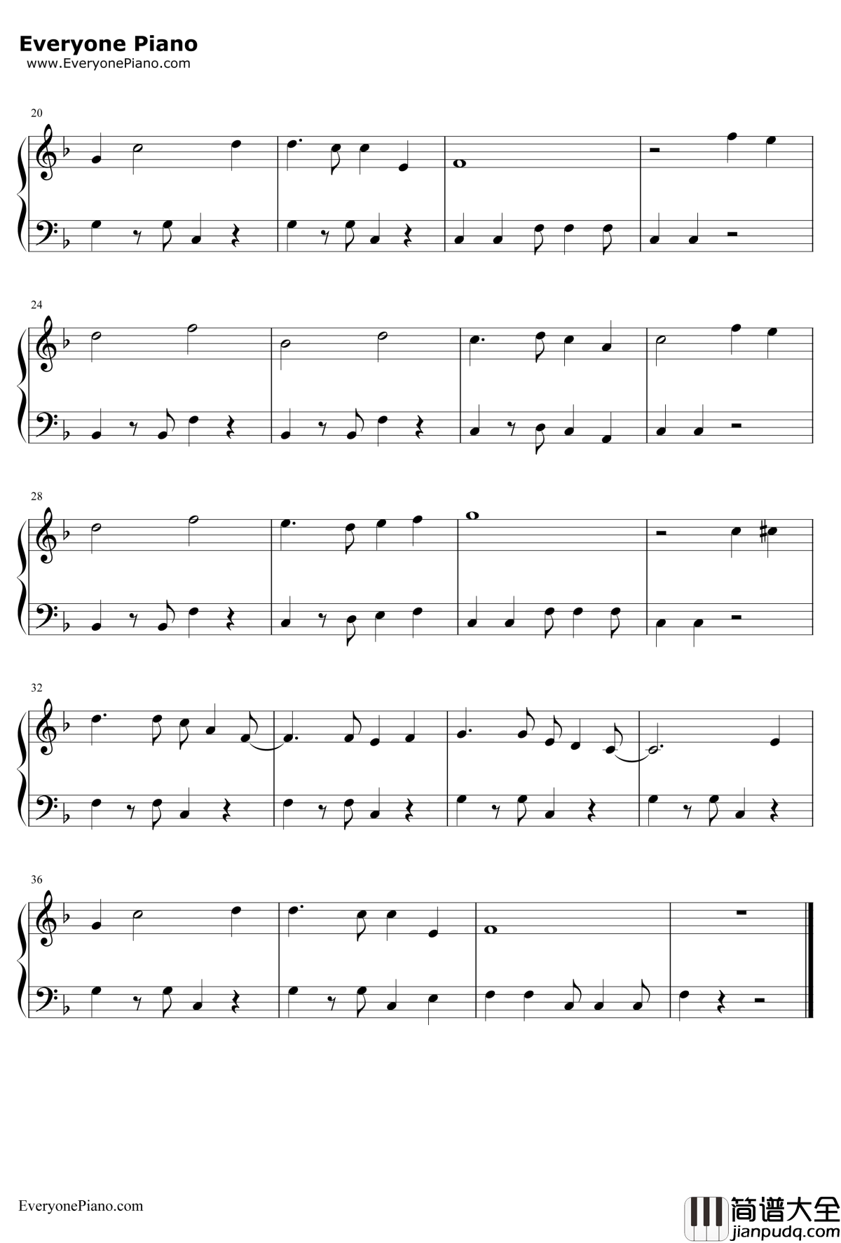 贺新年钢琴谱_卓依婷