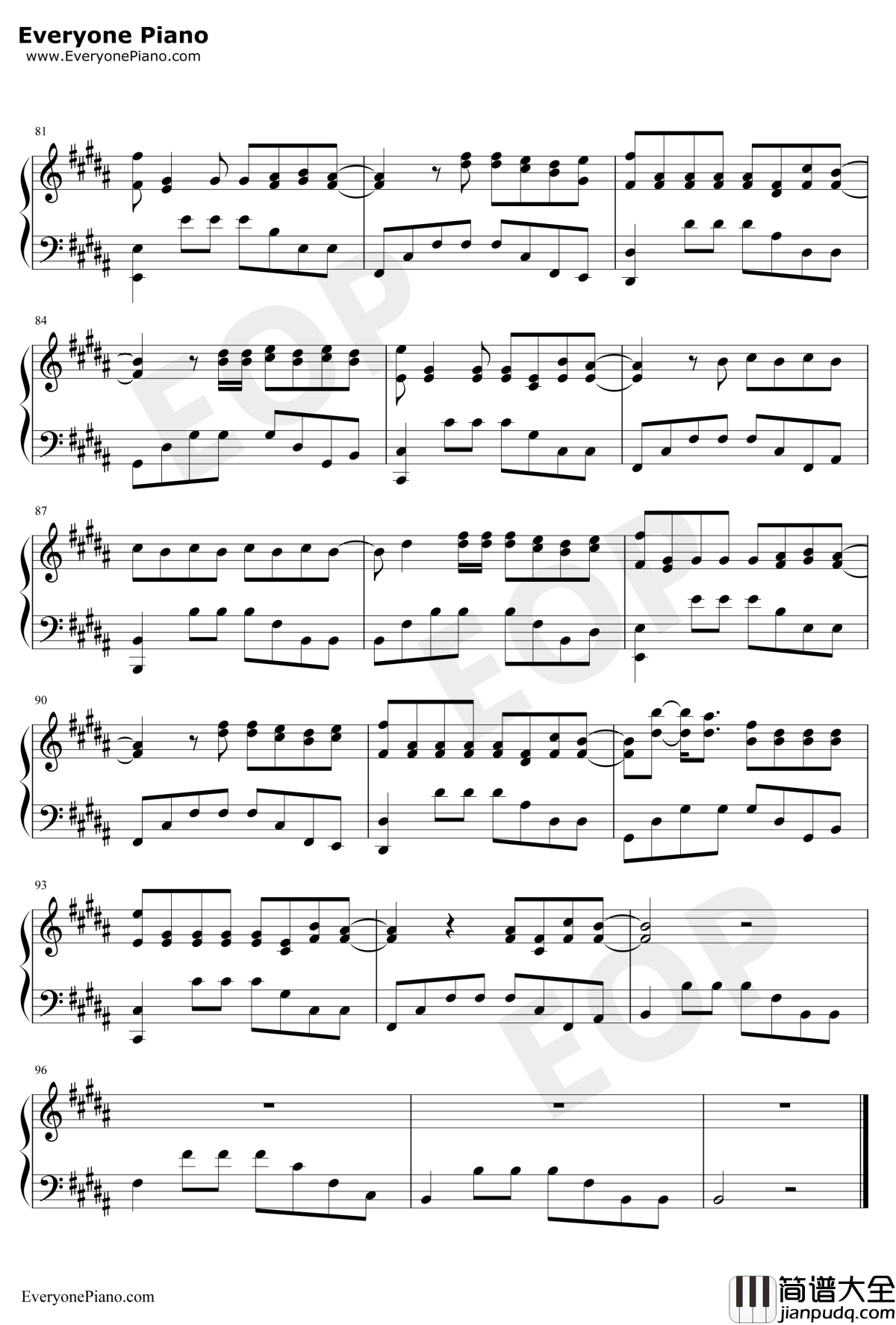 演员钢琴谱_薛之谦_金龙鱼原声版