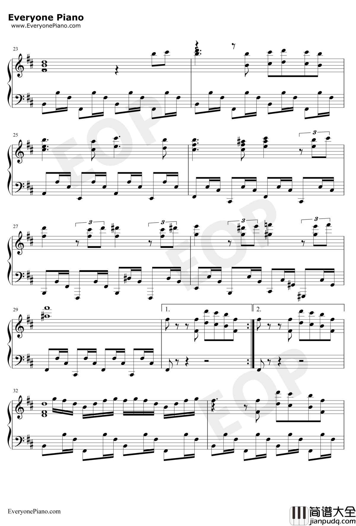 El_Bimbo钢琴谱_PaulMauriat