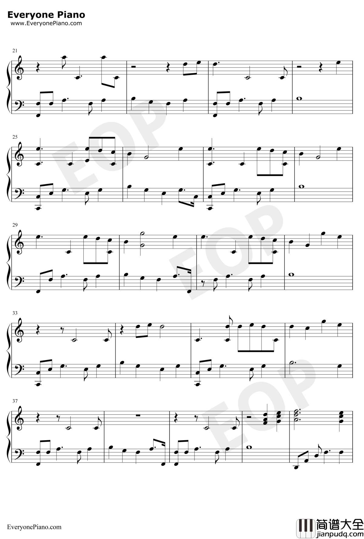 Come_Out_and_Play钢琴谱_BillieEilish