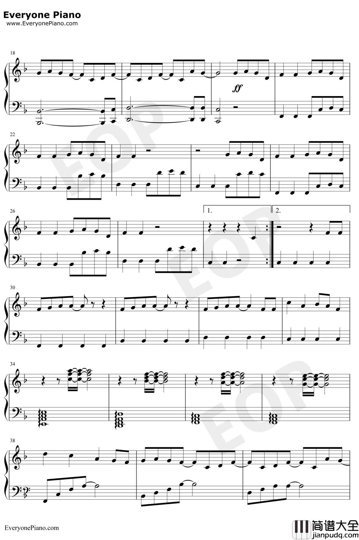 Shotgun钢琴谱_GeorgeEzra_GeorgeEzra