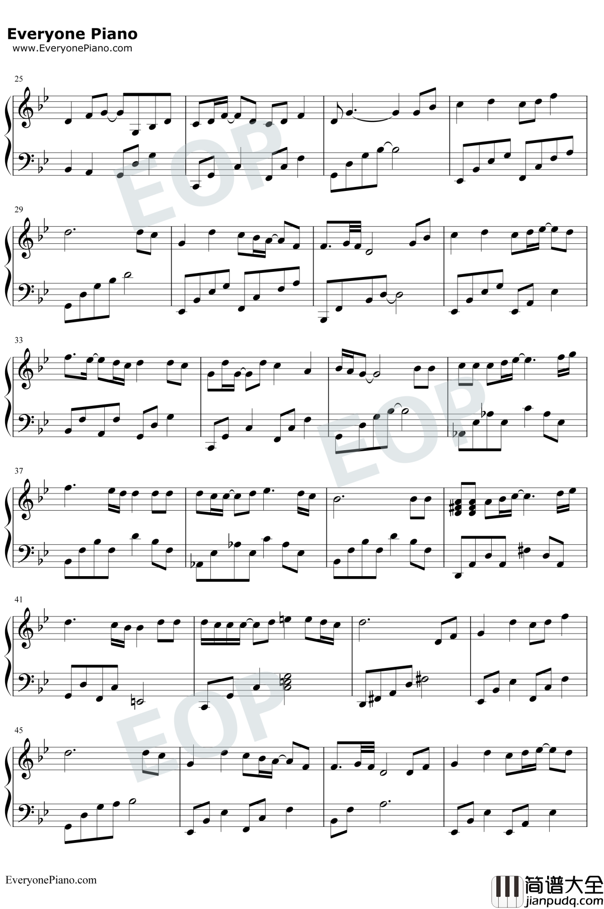 不染钢琴谱_毛不易_香蜜沉沉烬如霜主题曲