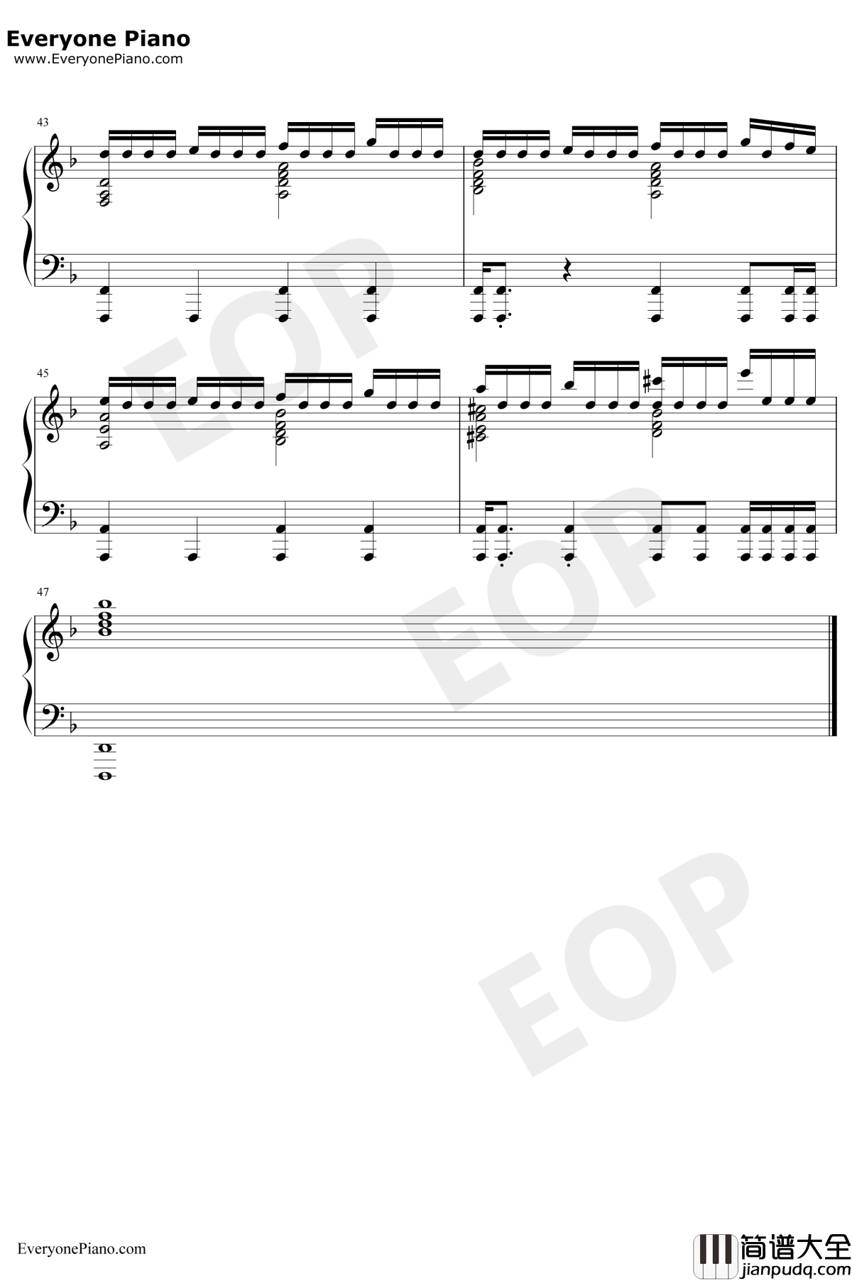 复仇者联盟4终局之战钢琴谱_AlanSilvestri_官方预告音乐