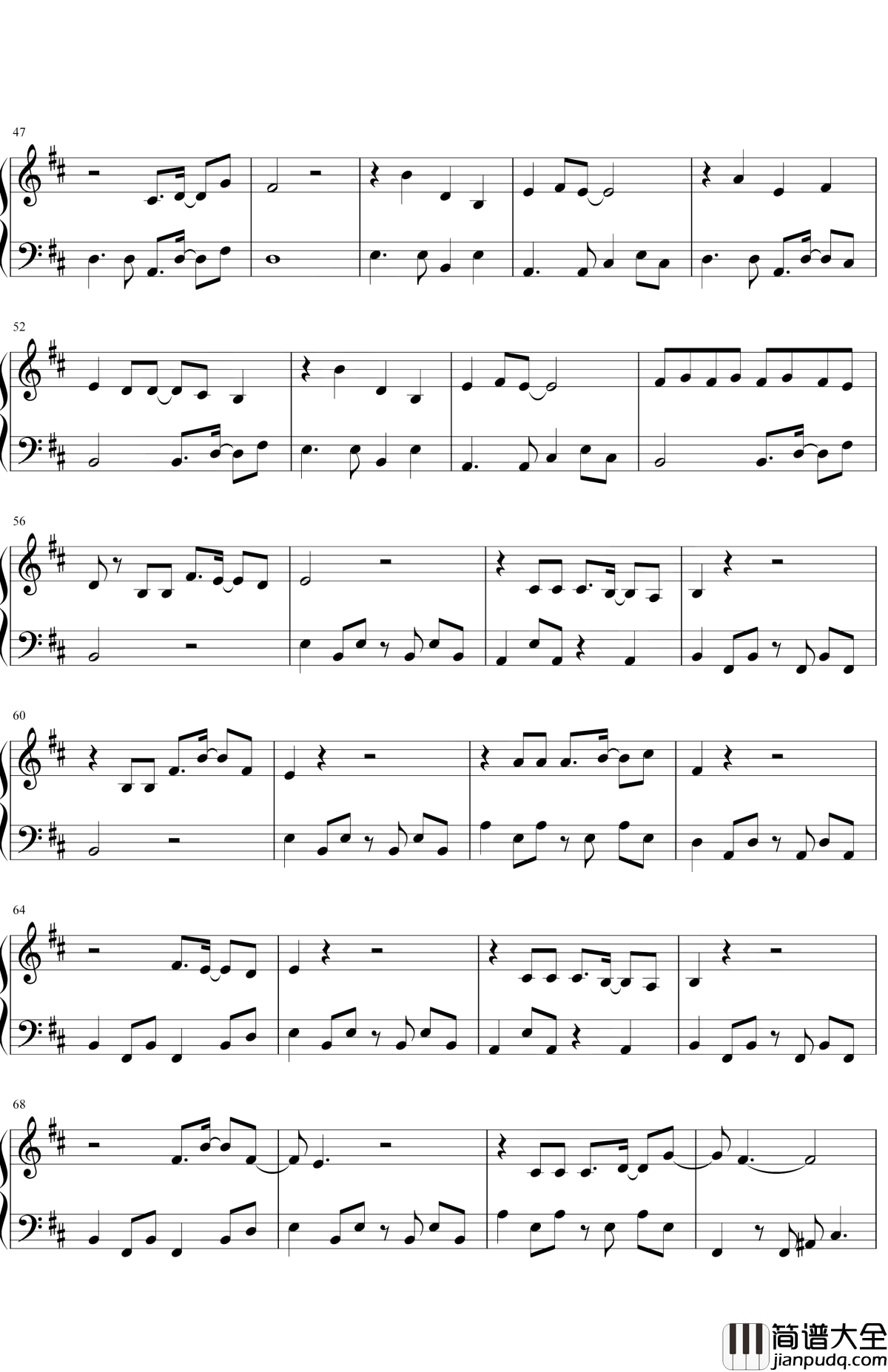 _如果寂寞了钢琴谱_郑晓填_冲动是魔鬼