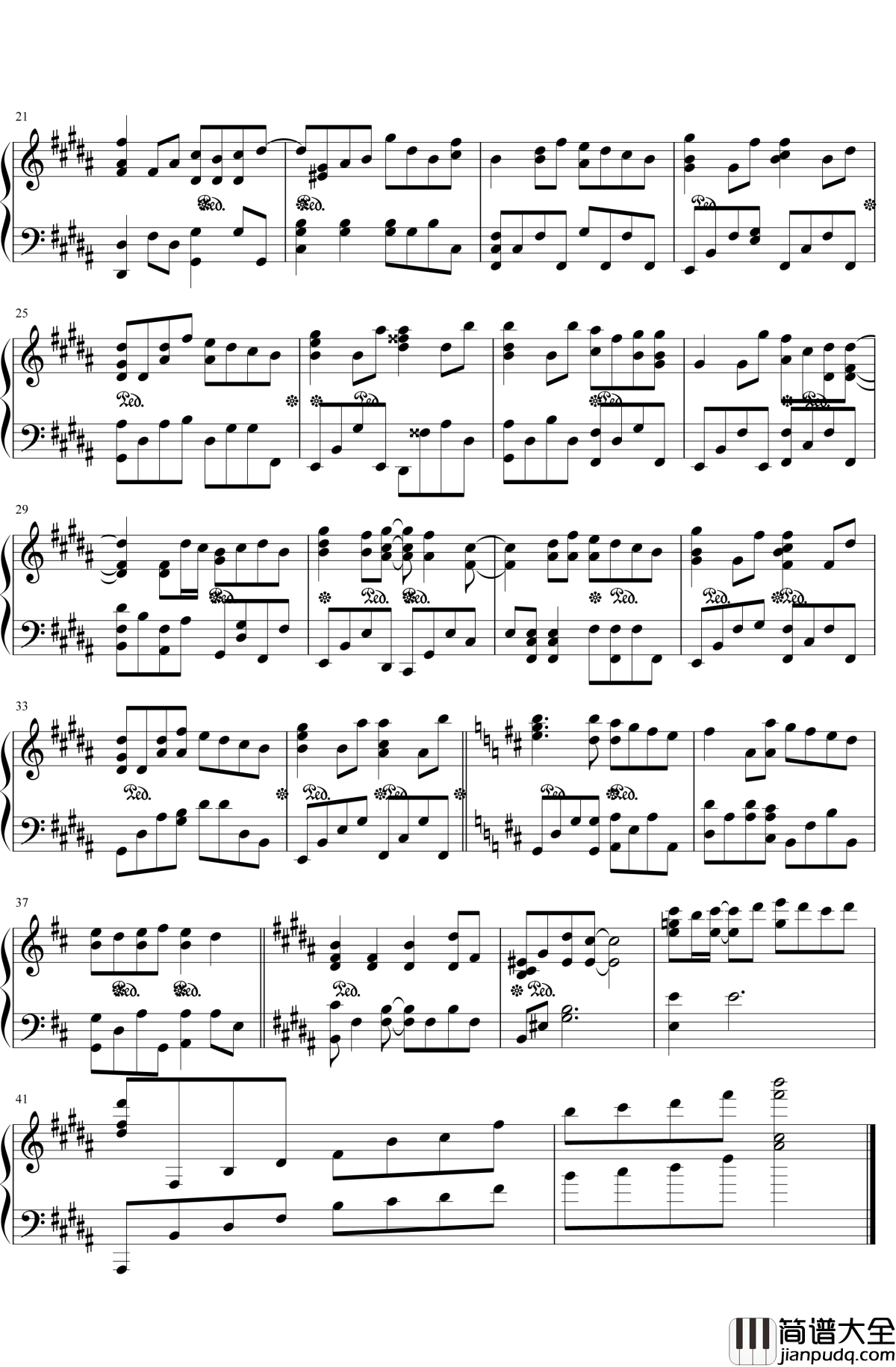 G大调的悲伤钢琴谱_张靓颖_不露声色，是我爱你的模样