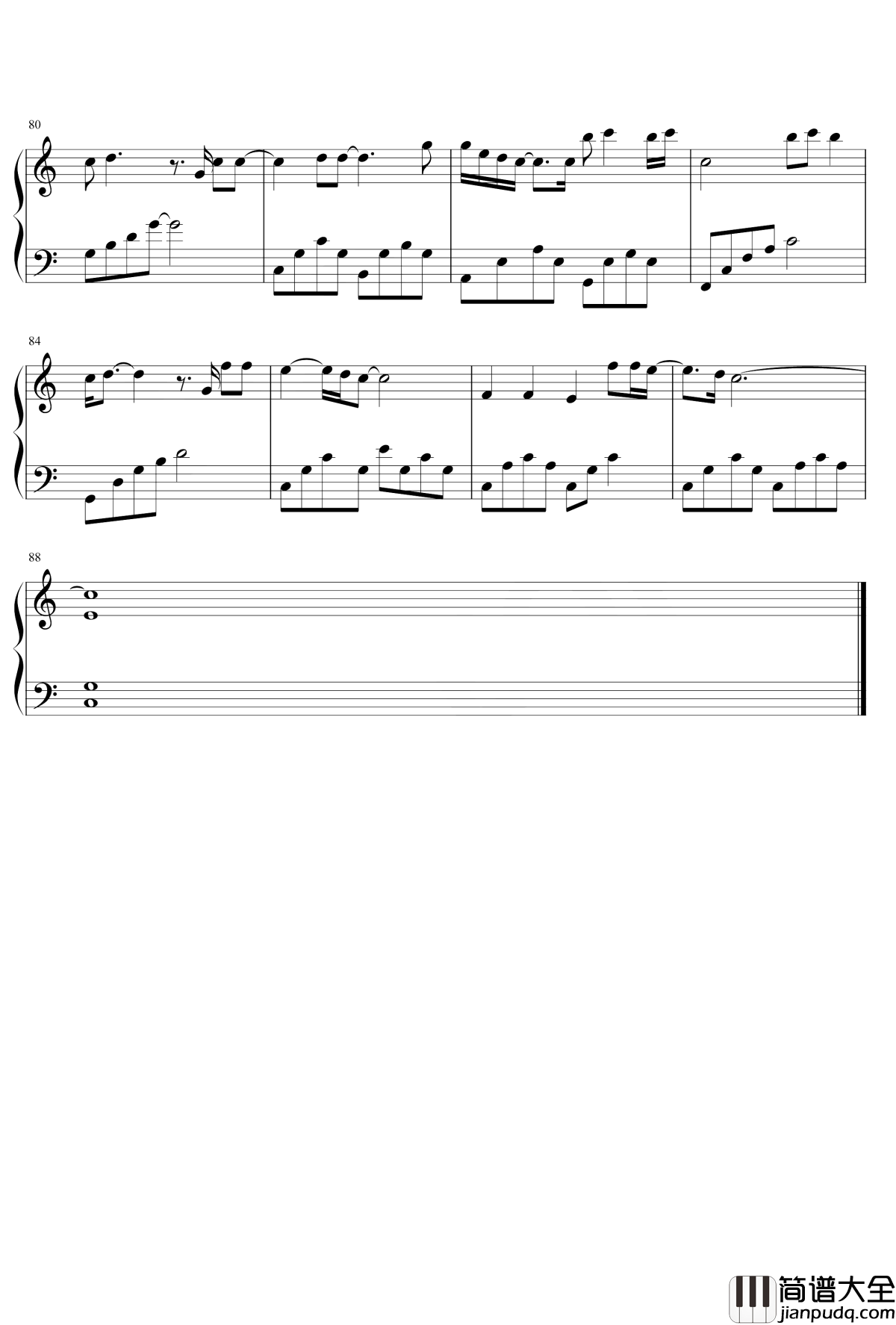 遗书钢琴谱_蔡健雅_放过自己