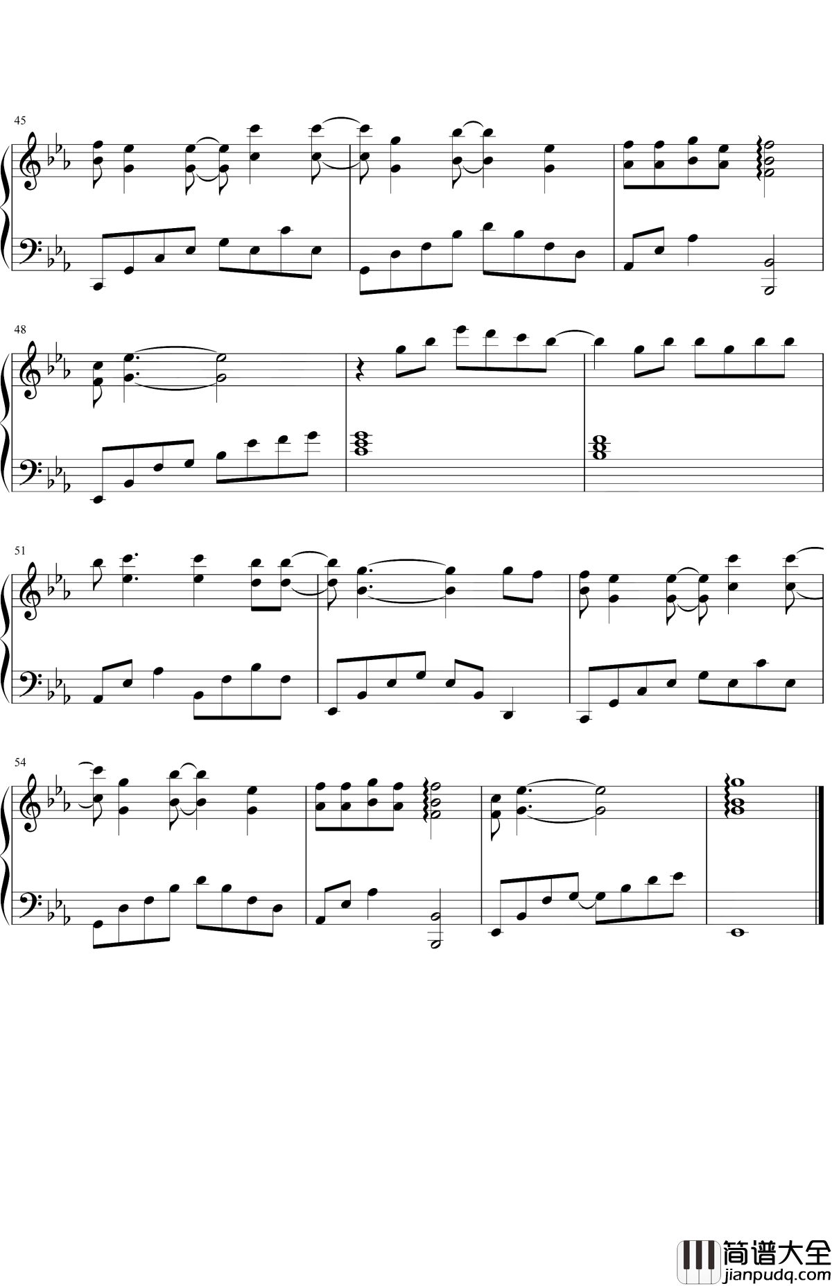 别再闹了钢琴谱_毛不易_亲爱的别再闹了，把手交给我吧