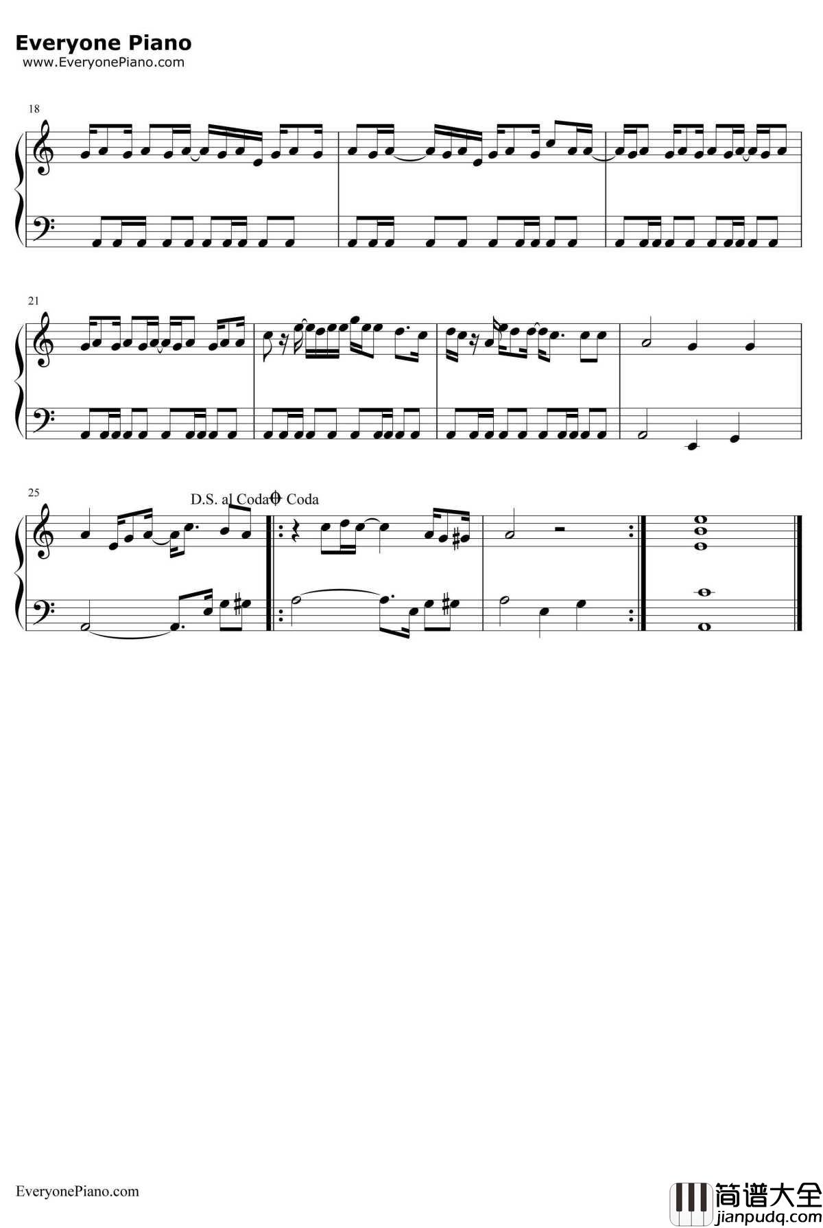 Ain't_No_Sun_shine钢琴谱_BillWithers