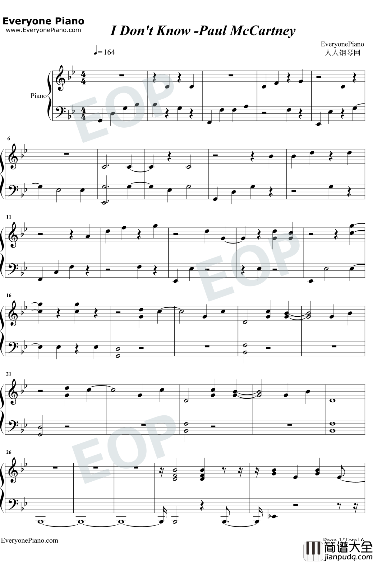 I_Don't_Know钢琴谱_Paul_McCartney