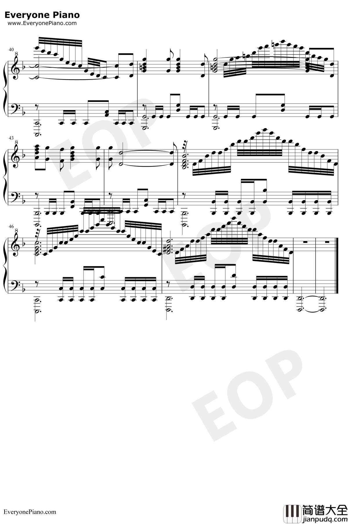 We_Won't_be_Falling钢琴谱_陈雪燃_镇魂OP