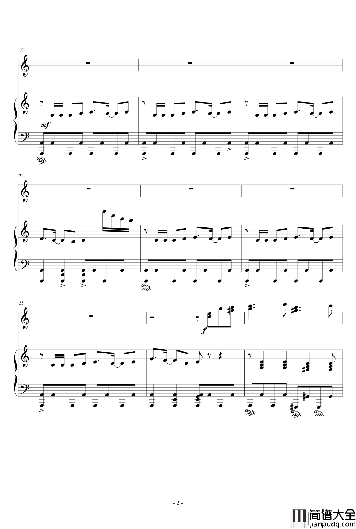 V3钢琴谱_小提琴钢琴协奏_快乐小陆鹿