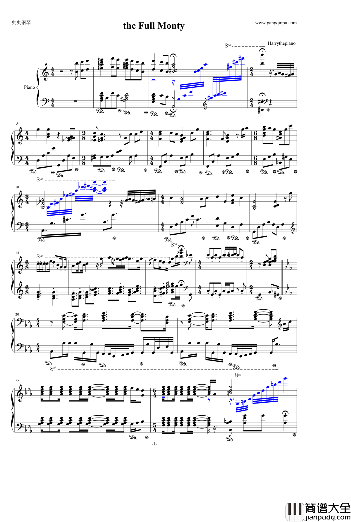 Full_Monty钢琴谱_世界名曲