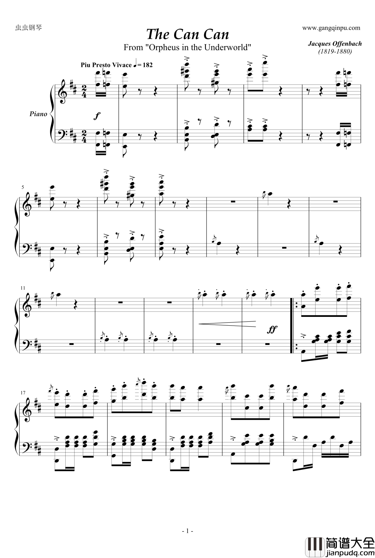 The_can_can钢琴谱_康康舞曲_Jacques_Offenbach