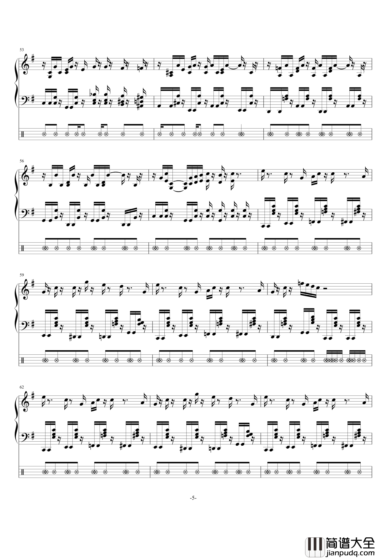 超级玛丽岩石背景音乐钢琴谱_超级玛丽