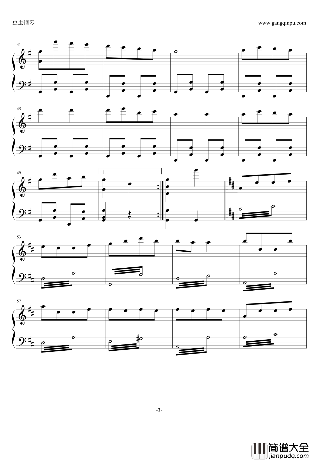 康康舞曲钢琴谱_雅克·奥芬巴赫