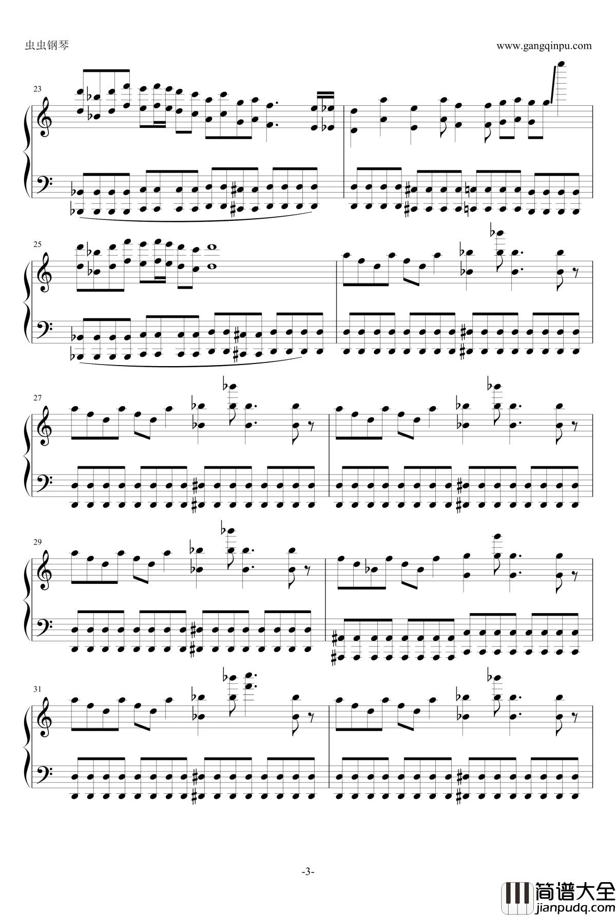 死亡华尔兹钢琴谱_简单版_人类可以弹_最终鬼畜