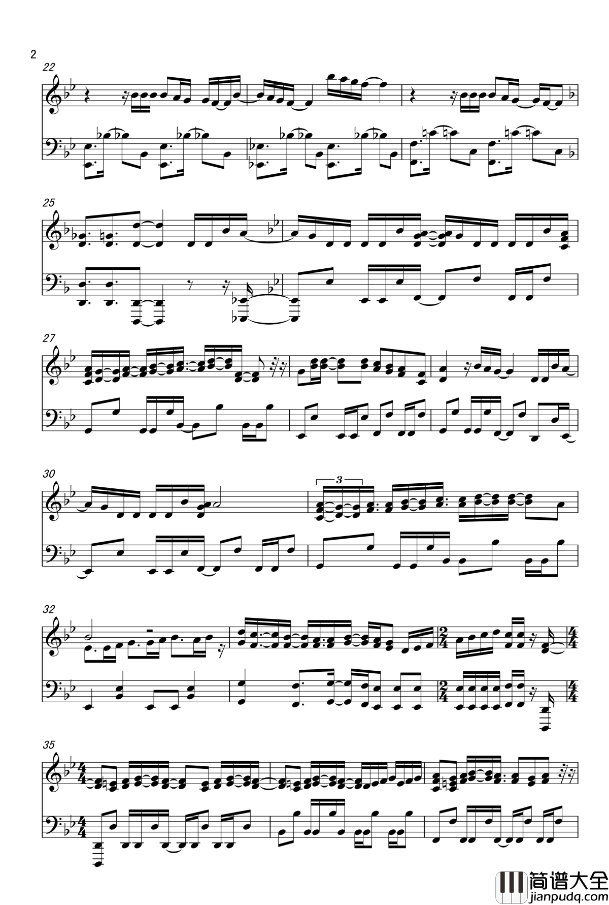 约会大作战OP2钢琴谱_娜娜_约会大作战