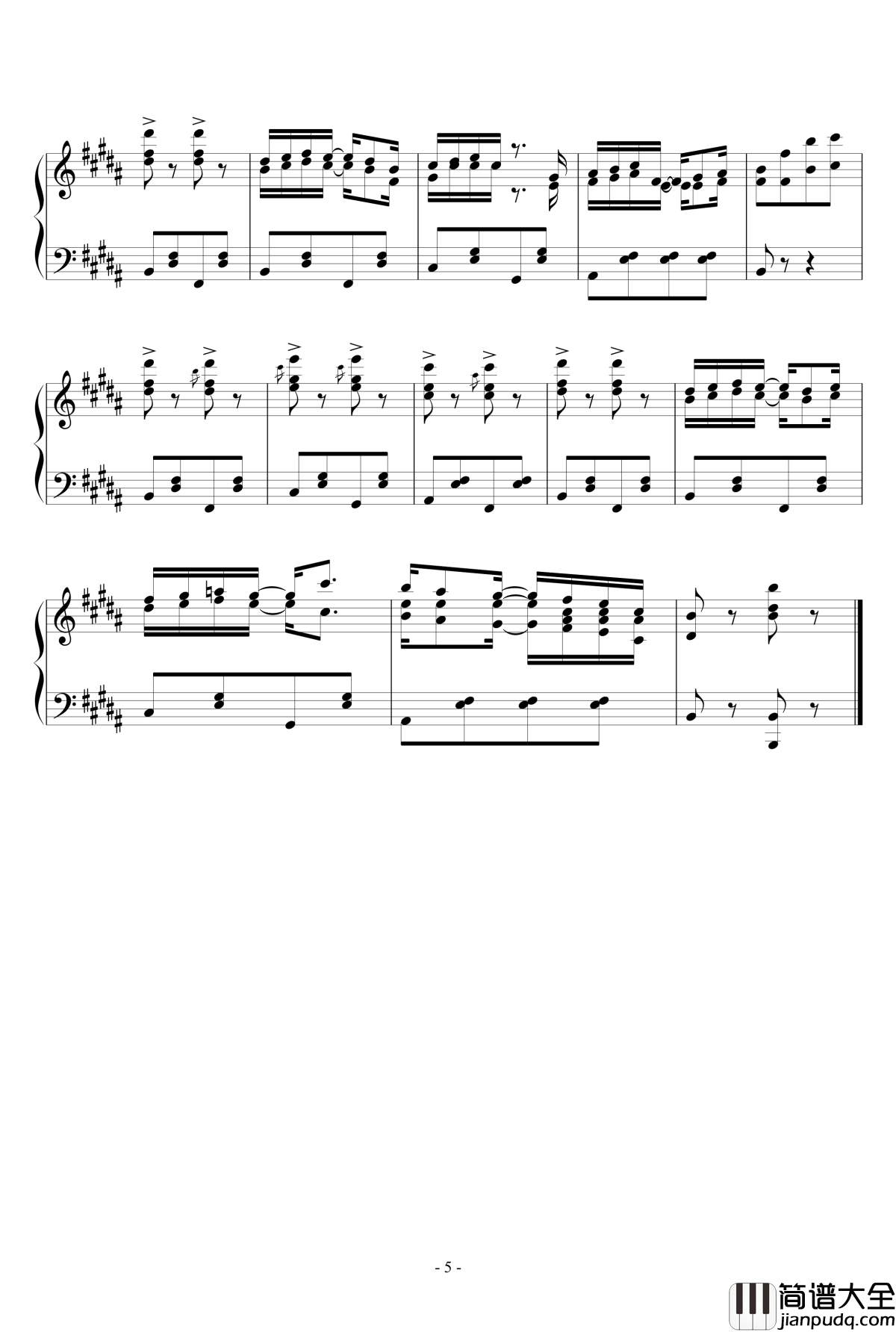 切分音波爾卡钢琴谱_erachang