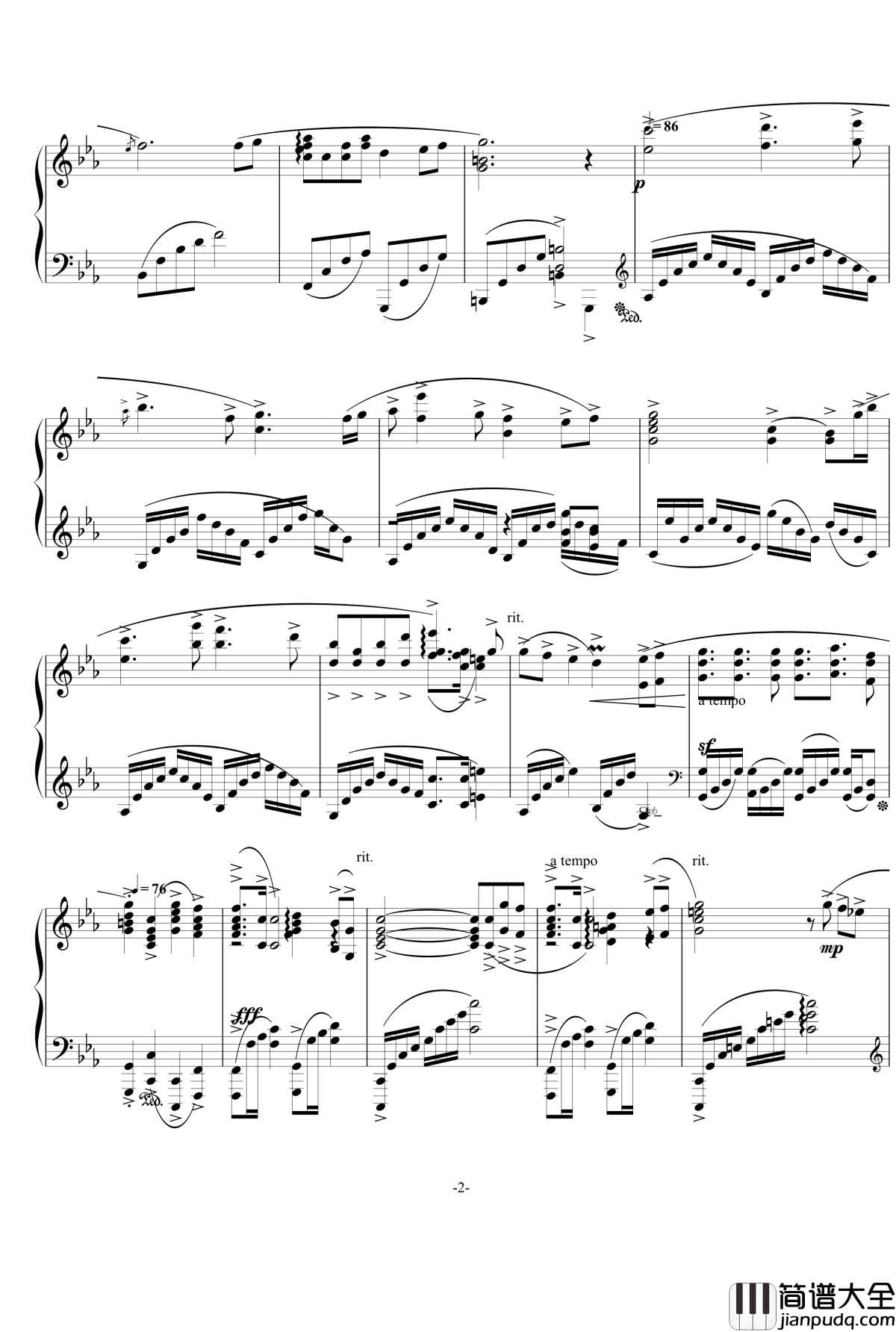 那逝去的钢琴谱_李夏捷