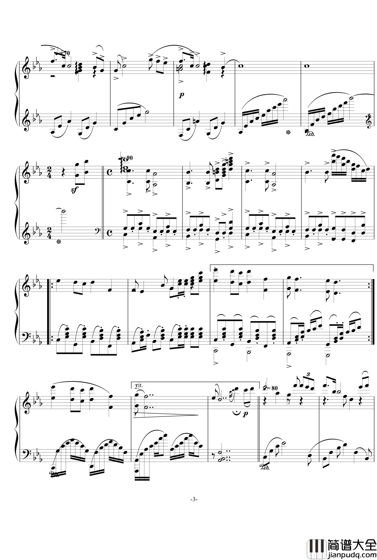 那逝去的钢琴谱_李夏捷