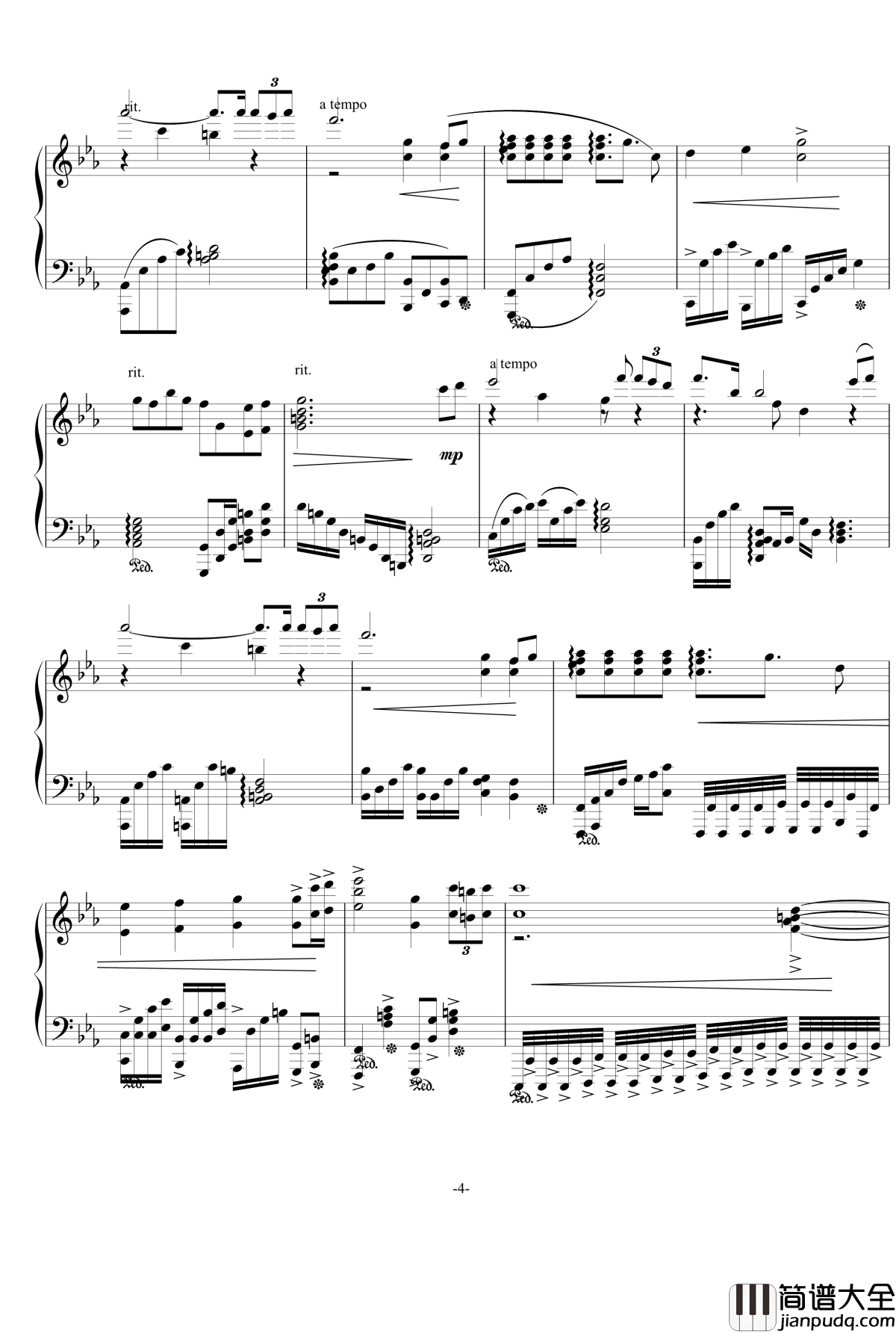 那逝去的钢琴谱_李夏捷