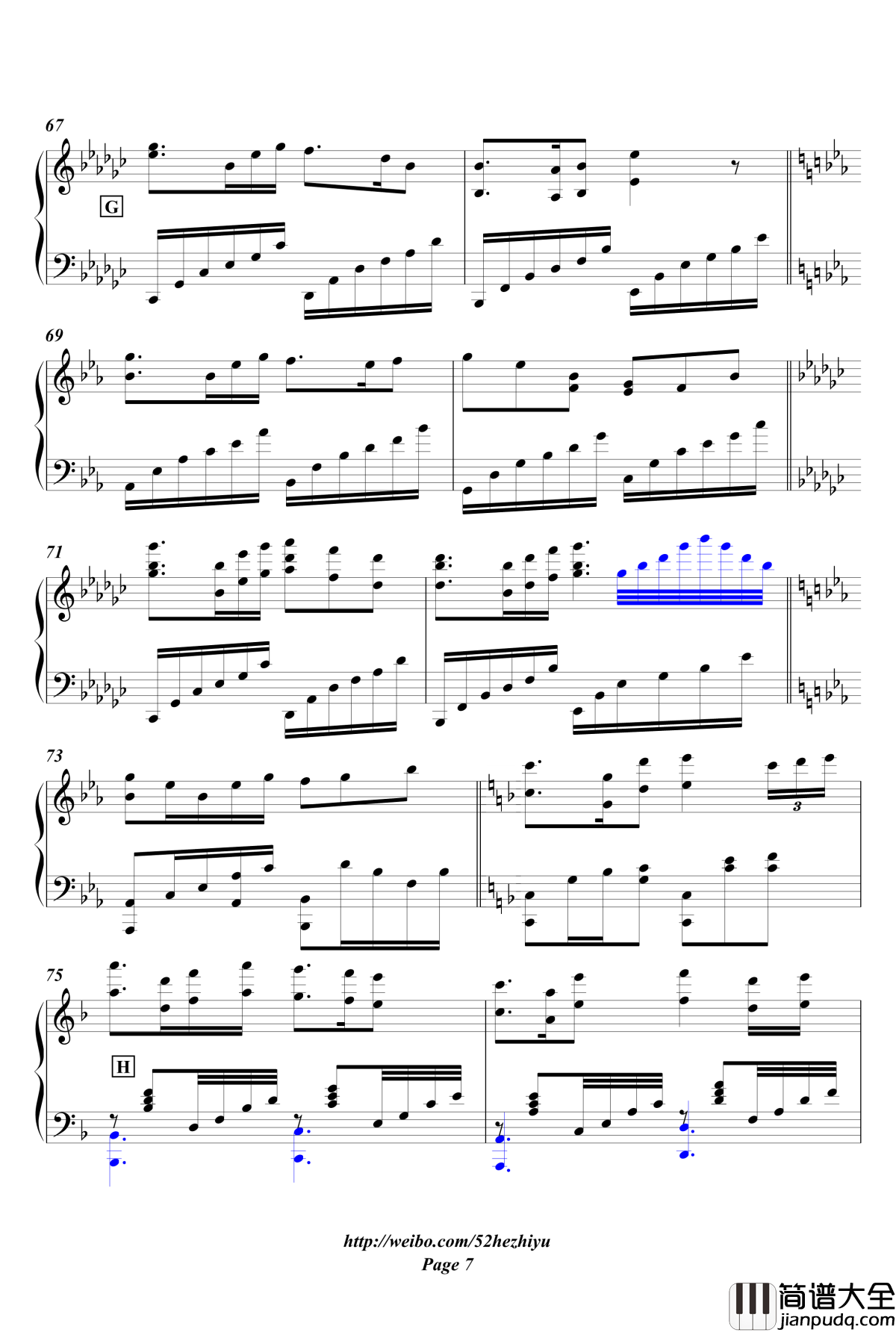 深海雨の祭钢琴谱_Heskey_包子