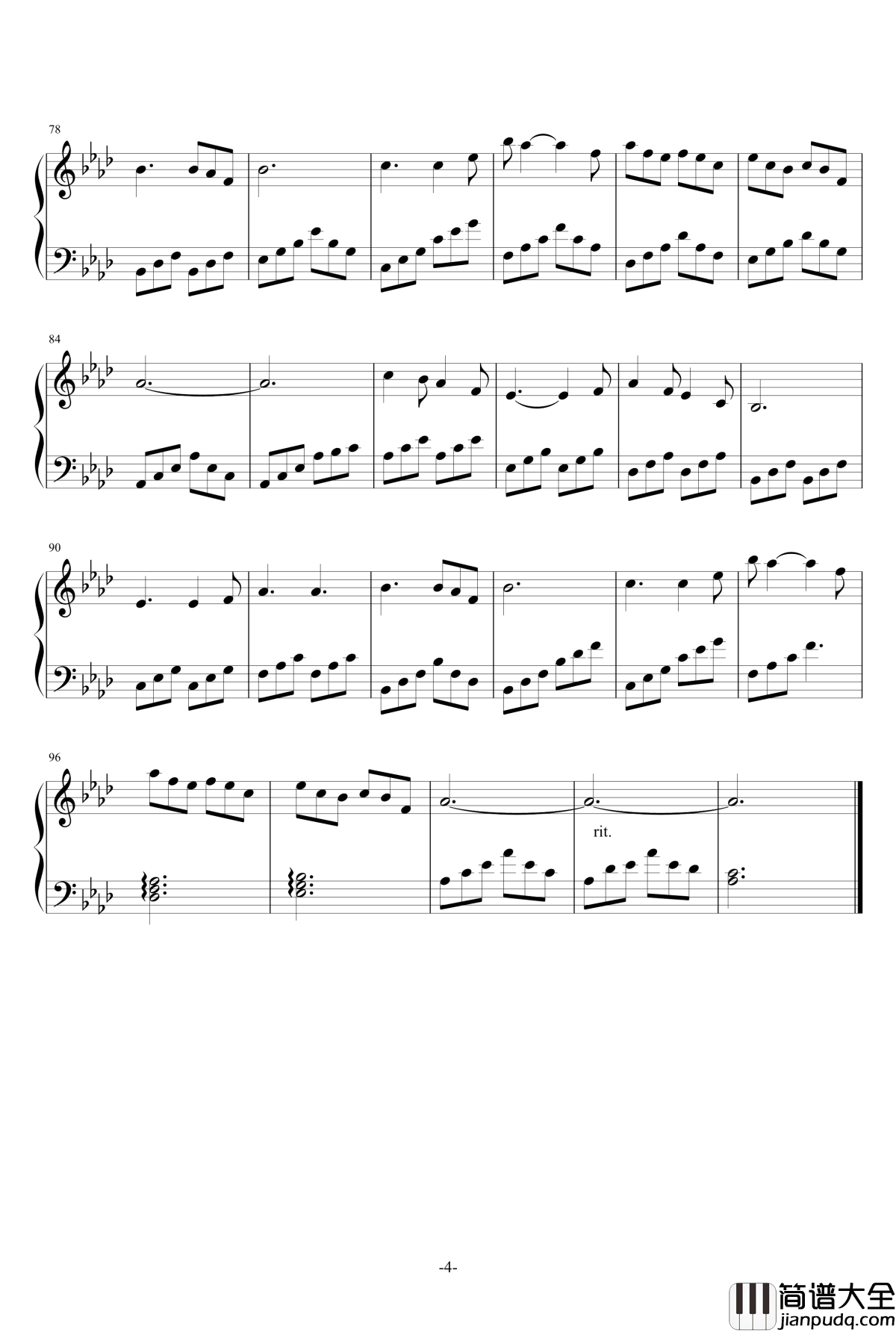 处女钢琴谱_素颜清心