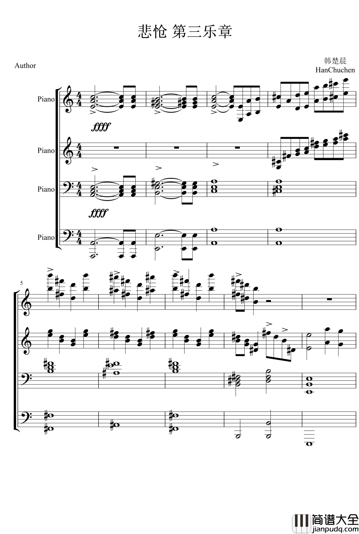 V3钢琴谱_贝多芬_beethoven