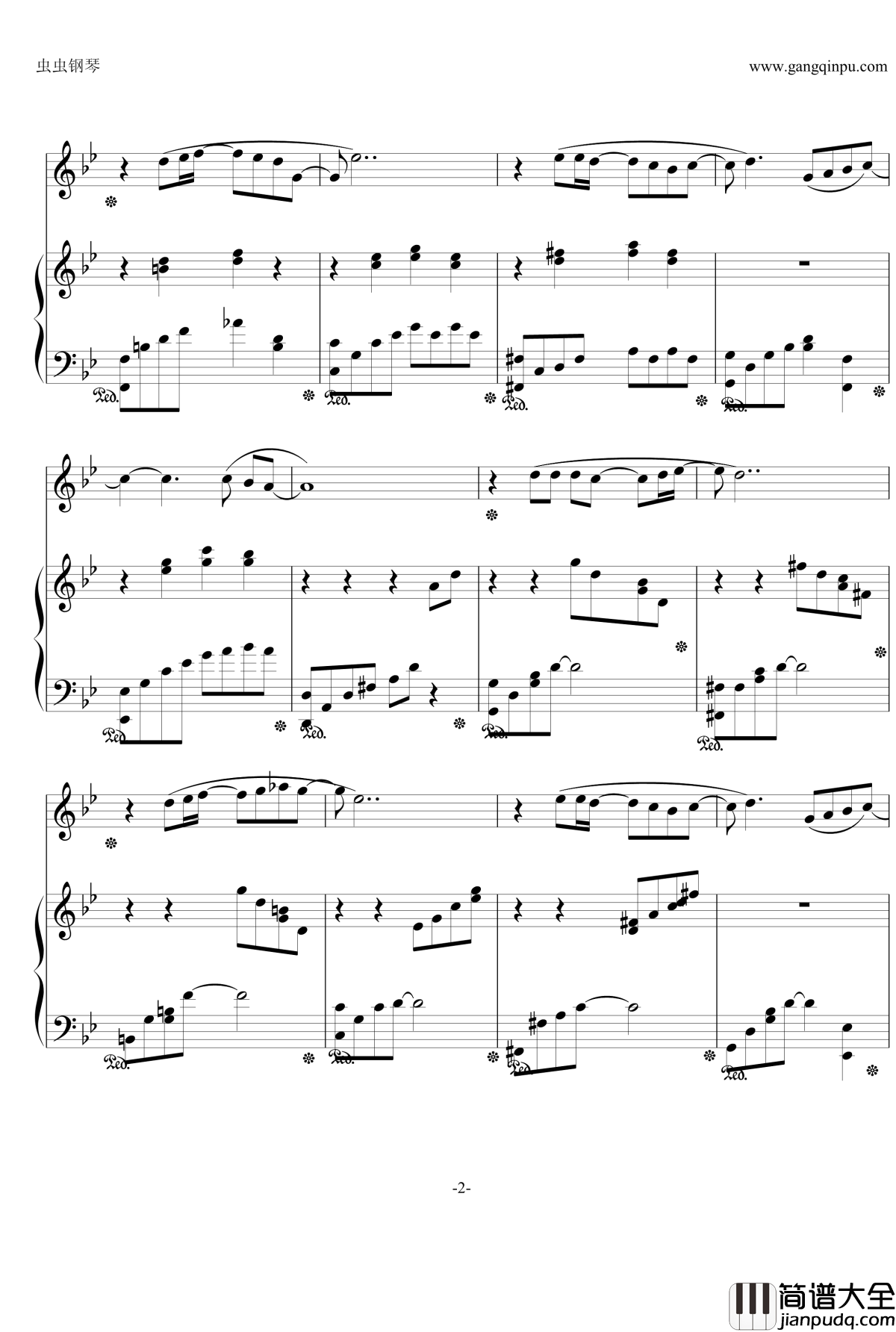 枯叶蝶钢琴谱_小提琴钢琴合奏_花非花雾非雾